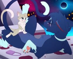 2024 3_claws 3_toes arm_markings bag black_claws blue_body blue_ears blue_eyes blue_fur blue_inner_ear_fluff blue_sky blush building city claws clitoris detailed_background digital_media_(artwork) domestic_cat duo ear_piercing ear_ring ears_down eclipse entwined_tails eyes_closed facial_markings feet felid feline felis female female_on_bottom female_penetrated feral from_front_position fur fur_markings genitals gloves_(marking) head_markings hi_res inner_ear_fluff intraspecies larger_female leg_markings looking_at_another looking_at_partner looking_pleasured lying male male/female male_on_top male_penetrating male_penetrating_female mammal markings meraence moon multicolored_body multicolored_fur multicolored_tail neck_tuft night nude nude_female nude_male on_back on_bottom on_top open_mouth outside outside_sex pawpads penetration penile penile_penetration penis_in_vagina piercing pink_clitoris pink_nose pink_pawpads pink_tongue pivoted_ears puck_(re:zero) re:zero red_blush red_inner_ear red_nose ring_piercing sex size_difference sky smaller_male smaller_penetrated smile smiling_at_another smiling_at_partner snout socks_(marking) star starry_sky tail tail_coil tan_body tan_ears tan_fur tan_inner_ear tan_tail toes tongue tuft two_tone_body two_tone_fur two_tone_tail vaginal vaginal_penetration white_body white_fur white_inner_ear_fluff white_markings white_tail