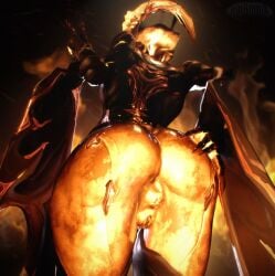 3d 3d_(artwork) 3d_render ass asshole blender blender_(software) ember_(warframe) ember_heirloom_(warframe) fire pussy tenno warframe warframe_(species)