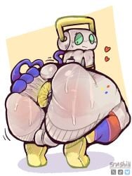 1boy anus anus_peek ass ass_juice backsack balls big_ass big_butt blush blush_lines blushing butt fat_ass fat_butt green_eyes heart huge_ass huge_butt looking_back male male_only pixar robot smarty_pants_(toy_story) snashill solo spread_ass sweat sweating sweaty_ass thick_ass thick_butt toy toy_story toy_story_5