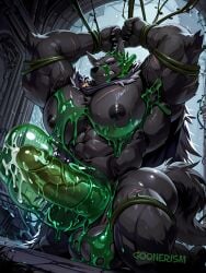 1boy abs ai_art ai_generated anthro armpit_hair armpit_tuft arms_up ass balls bandai_namco bara bara_tiddies bara_tits biceps big_balls big_muscles big_pecs big_penis blaidd_(elden_ring) bound bubble_butt butt canid canine canis cape cloak cum daddy dilf elden_ring erection fleshlight fromsoftware fur furry gay goo goo_drip goonerism grey_body grey_fur huge_balls huge_cock huge_penis humanoid_penis kneeling male massive_penis muscular muscular_male muscular_thighs muzzle muzzled nipples outdoors patreon pecs penis penis_in_slime purple_eyes restrained saggy_balls scar self_upload sharp_teeth slime slime_(substance) slime_on_armpit slime_on_balls slime_on_body slime_on_penis solo tail thick_penis thorns veiny_penis vine_bondage vines watermark wolf yaoi