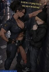 abs against_wall ai_generated alley beanie big_balls big_breasts big_penis big_thighs bigger_dom bigger_futa black_hair blonde_hair blush blushing bra cop dark_skin dark_skinned_futa dominant domination erection erection_under_clothes exhibitionism futa futa_is_bigger futa_on_male futa_with_male futadom futadom_caption futanari hand_against_wall hand_on_hip hoodie huge_breasts huge_cock huge_penis humiliation imminent_sex intimidating intimidation leaking leaking_precum leaning_against_wall light-skinned_male light_skin long_penis looking_at_another looking_at_penis looking_down male moonlightfuta muscular muscular_futa night open_clothes open_shirt original_characters outdoors partially_clothed penis_awe penis_humiliation penis_intimidation penis_size_comparison penis_size_difference pinned_to_wall police police_uniform policewoman public public_nudity shy size_difference skinny_male smaller_male smirk smirking smirking_at_another text thick_penis thick_thighs veiny_penis wall wall_press work_uniform working