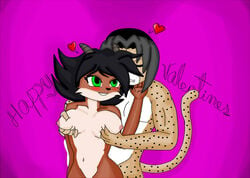 blush breast_grab breasts cervine cheetah deer demon feline female hand_on_breast happy happy_sex holidays hope_ravenhurst horns invalid_tag kade91 las_lindas male mammal sex valentine's_day