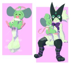 absurd_res anthro anus balls big_balls big_penis blush blush_lines bodily_fluids bow_tie butt cum cum_in_vagina cum_inside drattning duo eyewear fan_character female fleshlight_position generation_9_pokemon genital_fluids genitals glasses hi_res holding_partner male male/female meowscarada nintendo penetration penis pokemon pokemon_(species) round_glasses size_difference smug smug_face steam steamy_balls stefan_(stefan_bestus) two_panel_image vaginal vaginal_penetration vimi vulva