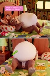 2026 3d_(artwork) abdominal_bulge absurd_res ambiguous_gender anthro anus bed bizyvore bonnie_hopps burping comic dialogue digital_media_(artwork) disney duo english_text feet female female/ambiguous furniture genitals hi_res lagomorph leporid mammal oral_vore pillow purple_eyes rabbit speech_bubble text vore vulva zootopia