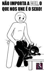 1boy 1girls ahegao ai_generated ass ass_grab bent_over blush breasts completely_nude dialogue doggystyle drooling edit fucked_silly long_hair minimalist notes_translation nude on_table open_mouth pernalongapirata photoshop pictogram ponytail portuguese portuguese_dialogue portuguese_text pussy_juice rolling_eyes saliva sex sex_from_behind smile speech_bubble standing stick_figure stickman stickwoman table text tongue tongue_out top-down_bottom-up torogao watermark white_background