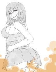 1girls ass ass banjo-kazooie big_ass big_butt brown_eyes fart fart_cloud fart_fetish farting gruntilda lazei looking_back nintendo panties rareware rear_view shoulder_length_hair sketch smile solo_female standing uncolored viewed_from_behind