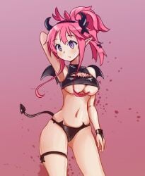 breasts cleavage demon_girl demon_horns demon_tail disgaea disgaea_5 female female_only large_breasts nippon_ichi_software revealing_clothes seraphina_(disgaea) skimpy_clothes underboob