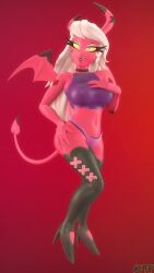 3d boots breasts eyeshadow helluva_boss kevhon panties solo solo_female source_filmmaker succubus tank_top verosika_mayday_(helluva_boss) wings