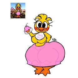 agentpman1 ass_bigger_than_head ass_bigger_than_torso ass_focus bellybutton bib blushing_at_viewer butt_bigger_than_head butt_bigger_than_torso butt_dough chica_(fnaf) chica_(ftf) chica_the_chicken cute cutesy dumptruck_ass dumptruck_butt exaggerated_anatomy fat_thighs fazbear_toddler_fun five_nights_at_freddy's flying_sweatdrops fully_clothed gigantic_ass gigantic_thighs huge_butt hyper_butt hyper_thighs monstorlilly sexy simplistic solo text thick_ass thick_thighs toy_chica_(fnaf) wide_hips