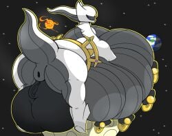 2022 anus arceus areola ass balls big_balls big_breasts breasts cosmic_background digital_drawing_(artwork) digital_media_(artwork) door_knocker_nipple_piercing earth feral feral_only generation_4_pokemon genitals herm huge_balls huge_breasts hyper hyper_balls hyper_breasts hyper_genitalia inkyruler intersex legendary_pokemon looking_at_viewer macro moon multi_breast nintendo nipple_clamp nipple_piercing nipples nude origin_(st4rsk1mm3r) piercing planet pokemon pokemon_(species) purple_eyes pussy sky solo space space_background star starry_background starry_sky tail white_body