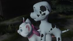 3d dalmatian duo female feral furry male male/female marie_(aristocats) marshall_(paw_patrol) paw_patrol penis penis_in_ass tagme the_aristocats video