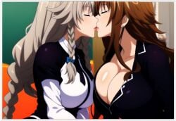 2milfs ai_generated grayfia_lucifuge high_school_dxd lesbian_couple lesbian_domination lesbian_kiss lesbian_sex venelana_gremory yuri yuri yuri