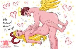 adam_(hazbin_hotel) angel artist_request blush breast_grab breasts catholic christianity demon demon_girl dominant_male duo fangs fat_man female female_penetrated hair hazbin_hotel human lilith_morningstar_(hazbin_hotel) male male/female male_penetrating male_penetrating_female mature_female milf missionary_position nipples nude open_mouth orgasm orgasm_face penetration pleasure_face saliva sex simple_background smile straight submissive_female sweat teeth thick_thighs vaginal_penetration vivienne_medrano wings
