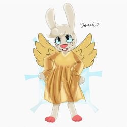 analog_horror angel_gabby angel_hare bunny bunny_ears casual clothing color curvy english_text female horror lagomorph no_humans robe see-through sp4gh3tt1_(artist) tagme text transparent_background