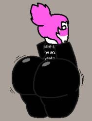 ass big_ass big_butt blush cooluthink female female_only gray_background guest_(roblox) pink_hair roblox simple_background