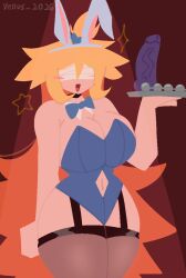 1girls anal_toy big_breasts big_thighs blonde_hair blush breasts bunny_ears bunnysuit crazie_(kaaatie) dangerous_forest fpe fundamental_paper_education kaaatie long_hair rubber_penis sex_toy socks solo solo_female tagme tie venus_2026 watermark