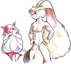 1boy 1girls abs alternate_color anthro big_breasts big_testicles blush bra breasts cleavage clothed clothing dorian-bc duo female female_pokemon fur furry huge_breasts huge_penis huge_testicles humanoid hyper hyper_breasts hyper_testicles imminent_sex interspecies kirlia lagomorph lopunny male male/female male_lopunny male_pokemon male_pokemon/female_pokemon mammal nintendo open_mouth original_character pokémon_(species) pokemon pokemon_(species) pokemon_dppt pokemon_rse smile sweat timothy_vladislaus underwear video_games wide_hips