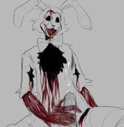 1boy 1furry anthro anthro_male anthro_only artist_request blank_expression bleeding blood blood_on_face blood_stain bloody bloody_hands bow_tie bow_tie_only bowtie bowtie_only bunny cheek_tuft cock creepy cum cum_shot cumming cumshot dick ejaculation eye_socket eyelashes floppy_ears fluffy fur furry furry_male furry_only gore gray_background grey_background greyscale hole_(disambiguation) horror horror_(theme) humanoid_genitalia humanoid_penis jerking_off jerkingoff jizz jpeg lorenzo_waterman_(the_walten_files) male male_only mask masturbating masturbation monochrome no-human no_females no_human no_humans only_male penis plain_background pumpkin_rabbit_(the_walten_files) rabbit semen simple_background sitting sitting_down sketch small_nose solo solo_male stroking_cock stroking_penis the_mysterious_house the_walten_files uncolored unknown_artist