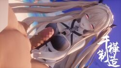 1boy 1girls 3d anchorage_(azur_lane) azur_lane beach blonde_hair blue_sky breasts cbt censored clothed_female_nude_male cock_and_ball_torture eagle_union_(azur_lane) femdom flicking flicking_balls huge_breasts light-skinned_female light-skinned_male light_skin malesub mosaic_censoring outdoors penis pink_eyes sajiko_(sankaensajiko) sand sky twintails