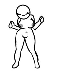 :3 animated arms_at_sides bald bald_female belly belly_button black_eyes breasts chetoh claire_(chetoh) closed_eyes completely_nude dancing egg female grey_areola grey_nipples low_quality lowres monochrome naked naked_female nipples no_visible_genitalia nude nude_female oc original original_character smile smiling swaying swaying_breasts swaying_hips white_background white_body