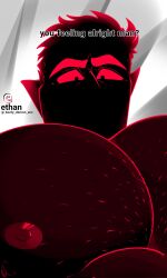 bara beefy_demon_acc big_pecs demon ethan_(beefy_demon_acc) gay hairy_chest male muscular muscular_male nipples pecs_focus tiktok yaoi