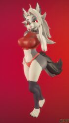 3d breasts hellhound helluva_boss kevhon loona_(helluva_boss) panties socks solo solo_female source_filmmaker tank_top