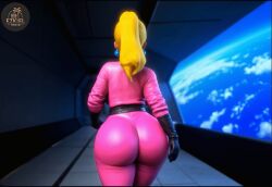 ai_generated animated animated ezkiel_trove princess_peach spaceship_interior super_mario_bros. walking wide_hips