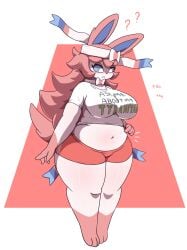 1girls anthro anthro_only big_breasts breasts cleavage eeveelution female furry huge_breasts oreon_smol pokemon pokemon_(species) sylveon tagme thick_thighs wide_hips