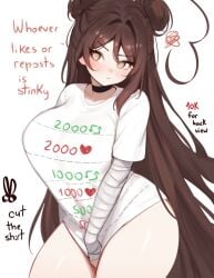 1girls big_breasts blush breasts brown_hair cleavage clothed clothing female female_focus female_only indie_virtual_youtuber long_hair sky_(skyaboveme) skyaboveme solo solo_focus thighs virtual_youtuber white_background