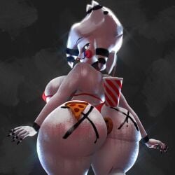 alternate_version_available ass ass big_ass big_breasts big_butt breasts cally3d dash23 fast_food five_nights_at_freddy's food food_on_ass food_play huge_ass huge_butt lipstick looking_at_viewer marie_(cally3d) naked smug tagme textless white_body