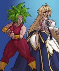 archetype_earth arcueid_brunestud big_ass big_breasts dragon_ball dragon_ball_super earrings fate_(series) imminent_sex incoming_attack kefla melty_blood moments_before_disaster muscular muscular_female shosho_oekaki tsukihime vs