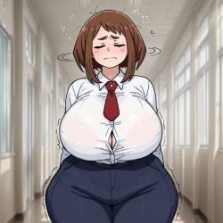 1girls ai_assisted ai_generated big_ass big_breasts civitai huge_ass kalagod massive_breasts my_hero_academia ochako_uraraka rejection school_uniform shaking_head tagme thick_thighs wide_hips