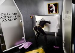 1girls 3d alien_girl anal ass ass_focus before_sex black_body black_haired_female blender breasts completely_nude crouching curvy dark-skinned_female dark_skin detailed_background doggy_style exhibitionism female female_only from_behind hourglass_figure hourglass_figured_female immobile legs long_hair looney_tunes mature mature_female naked naked_female night no_pants nude nude_female partially_clothed picture_frame pillory pricelist public_nudity public_sex public_use queen_tyr'ahnee removed_clothing sex shiny_ass showing_ass slim_waist solo solo_female stuck stuck_in_wall thighs white_hair