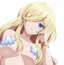 1girls absurd_res asaricurry big_breasts bikini blonde_hair blue_eyes blush bracelet breasts commission female female_only hair_over_one_eye hi_res incoming_kiss isekai_maou_to_shoukan_shoujo_no_dorei_majutsu kodansha light_blush light_skin long_hair looking_at_viewer merfolk mermaid mermaid_fallen monster_girl one_eye_obstructed parted_lips pixiv_request pov ring shell shell_bikini simple_background solo viewed_from_below white_background