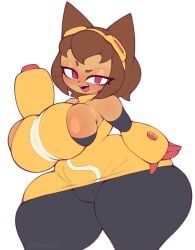 1girls artist_name artist_signature big_breasts brat bratty cameltoe catgirl gameoverse hourglass_figure hourglass_figured_female huge_breasts hyper itzkonsii kit_(gameoverse) large_breasts plump thick_thighs thighs