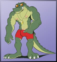 1boy anthro anti_dev bulge crocodile crocodilian league_of_legends male male_only penis pool_party_renekton pool_party_series renekton reptile scalie solo