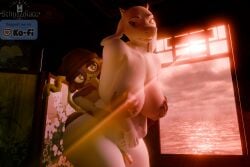 3:2 3d_(artwork) beanie bent_over big_breasts big_butt blender_(artwork) blender_cycles_(artwork) bovid breast_grab breasts butt calico_cat caprine clothing digital_media_(artwork) domestic_cat duo epic_games eyebrows felid feline felis female fortnite from_behind_position genitals goat hand_on_breast hat headgear headwear heart_tail humanoid looking_at_another looking_back male male/female mammal meow_skulls nipples nude penis raised_eyebrow schnozzracclewd sex smile smiling_at_another standing tail thick_thighs thigh_sex toriel undertale_(series)