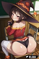 megumin ai_generated wallama kono_subarashii_sekai_ni_shukufuku_wo! big_ass sitting ripples