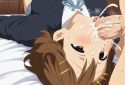 sawahebi absurd_res absurdres ai_generated hentai hi_res highres high_resolution high_quality yui_hirasawa_(k-on!) k-on! brown_hair brown_eyes uniform schoolgirl school_uniform medium_hair hair_between_eyes cute eyelashes clothing clothed seductive seductive_look seductive_pose female female_focus 1girl voluptuous voluptuous_female looking_pleasured hetero heterosexual bed bedroom pervert horny blowjob blowjob_face cum cum_inside cum_in_mouth excessive_cum sweat cumming cumming_in_mouth penis_in_mouth semen semen_in_mouth big_breasts breasts oral oral_sex oral_penetration after_oral cum_on_face semen_on_face looking_at_partner looking_up huge_cock clothed_sex tongue tongue_out tongue_out_blowjob eyes_half_open lying lying_on_back lying_on_bed