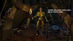 3d angry angry_face axe black_hair casual_exposure casual_nudity foreskin futanari gearslad7 green_skin imminent_anal imminent_rape innefective_clothing loincloth looking_at_viewer looking_down_at_viewer midriff night orc orc_futa outdoors outside pasties six_pack taller_futa tent threat threatening torch uncut weapon