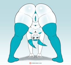 1girls anus areolae ass bent_over big_ass breasts daf_n_half female female_only jenny_wakeman looking_at_viewer my_life_as_a_teenage_robot nipples nude nude_female presenting presenting_hindquarters pussy pussy_juice robot robot_girl solo thick_thighs wide_hips