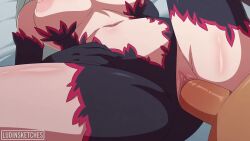 1boy 2d 2d_animation animated artist_name black_bodysuit black_gloves black_thighhighs blush bodysuit bodysuit_aside breasts clitoral_hood clitoris commentary dark-skinned_male dungeon_ni_deai_wo_motomeru_no_wa_machigatteiru_darou_ka duo elbow_gloves english_commentary female freya_(danmachi) gloves grey_hair large_breasts long_hair longer_than_one_minute loop looping_animation ludinsketches male navel nipples no_cum no_orgasm penis purple_eyes pussy revealing_clothes sex shorter_than_two_minutes single_thighhigh solo_focus spread_legs straight tagme thighhighs thighs uncensored vaginal_penetration video