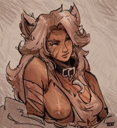 silver_(deadlock) lilah_silver deadlock werewolf female_werewolf dog_ears animal_ears wolfgirl doggirl wolf_ears female white_hair silver_hair white_hair_female silver_hair_female viviancore 1girls 1girl solo solo_female female_only female_focus breasts areolae color colored sketchy scars facial_scar 2026 partially_clothed partially_clothed_female skimpy skimpy_clothes skimpy_clothing torn_clothes torn_clothing long_hair_female long_hair