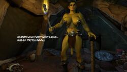 3d angry angry_face axe black_hair casual_exposure casual_nudity foreskin futanari gearslad7 green_skin imminent_anal imminent_rape innefective_clothing loincloth looking_at_viewer looking_down_at_viewer midriff night orc orc_futa outdoors outside pasties six_pack taller_futa tent threat threatening torch uncut weapon