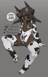 blackriver blackriver_agogo cat_ears catgirl cow_costume dark-skinned_female dark_skin flat_chest flat_chested original original_character r._blackriver_agogo slugbox tagme