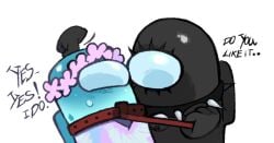 among_us among_us_(series) among_us_black among_us_cyan tugging_leash