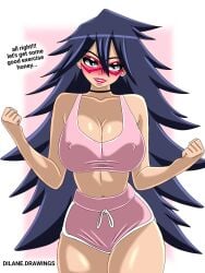 my_hero_academia boku_no_hero_academia midnight_(my_hero_academia) nemuri_kayama kayama_nemuri dilane93 tight_clothing choker tank_top dolphin_shorts shorts minishorts booty_shorts thick_thighs thick huge_breasts big_breasts red_lipstick asking_a_question asking_viewer exercise_clothing exercise_shorts exercise