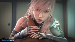 3d animated bayernsfm black_male blue_eyes dark-skinned_male eclair_farron final_fantasy final_fantasy_xiii handjob interracial no_sound pink_hair pov sazh_katzroy source_filmmaker straight video