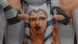 aw-gazzam ahsoka_tano star_wars clone_wars alien alien_girl togruta bukkake cumshot cum_on_face cum_in_air 3d blender