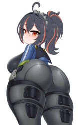 zenless_zone_zero zhu_yuan paiki 1girls shortstack female female_only female_focus solo light_skin light-skinned_female breasts large_breasts wide_hips thighs thick_thighs ass large_ass ass_focus